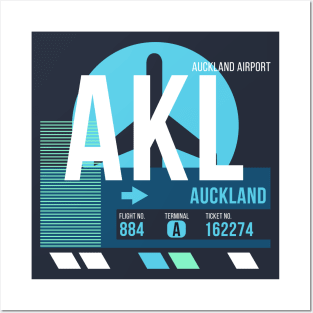 Auckland (AKL) Airport // Sunset Baggage Tag Posters and Art